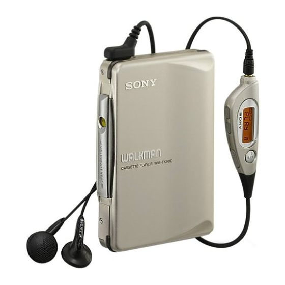 Sony Walkman WM-EX900 Bedienungsanleitung