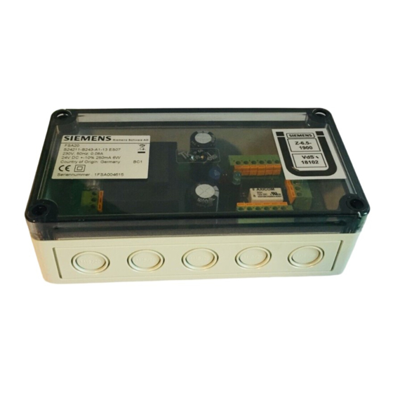 Siemens FSA20 Handbücher