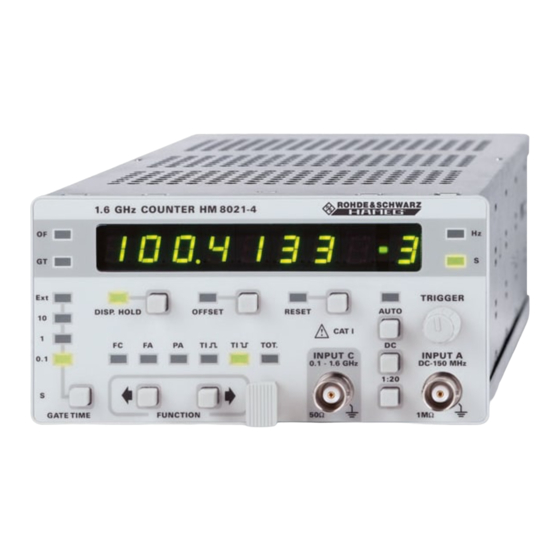 Hameg Instruments HM 8021-4 Handbuch