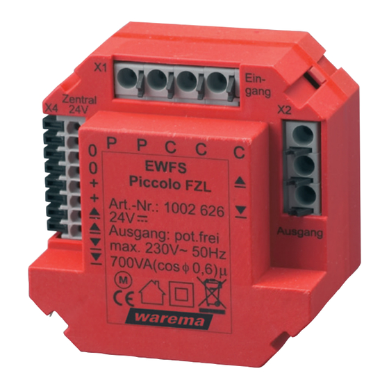 WAREMA EWFS Piccolo FZL Bedienungs- Und Installationsanleitung