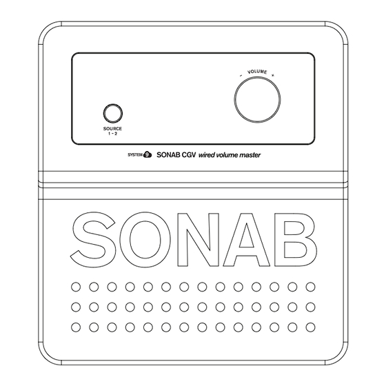 Sonab CGV Bedienungsanleitung