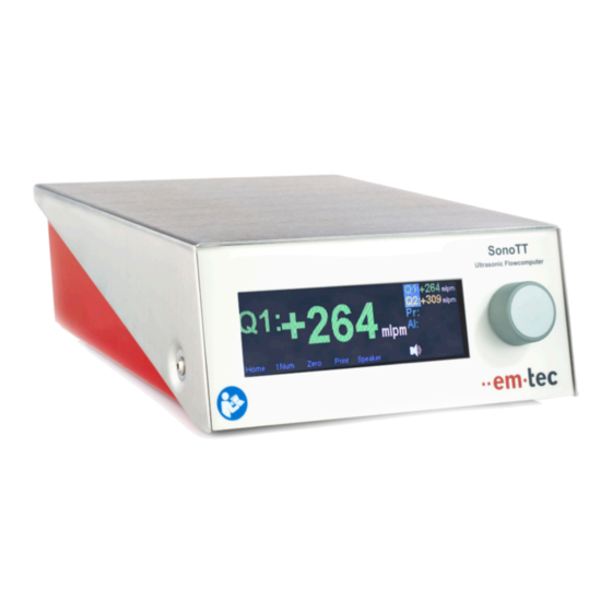 em-tec SonoTT Ultrasonic FlowComputer Bedienungsanleitung