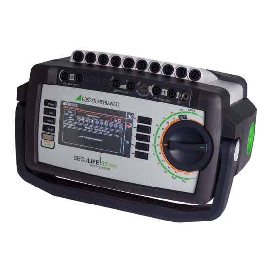 Gossen MetraWatt SECULIFE ST PRO Kurzbedienungsanleitung