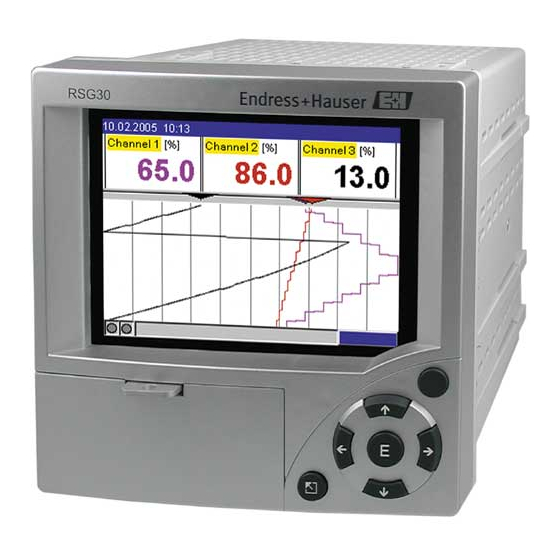 Endress+Hauser RSG30 Ecograph T Kurzbedienungsanleitung