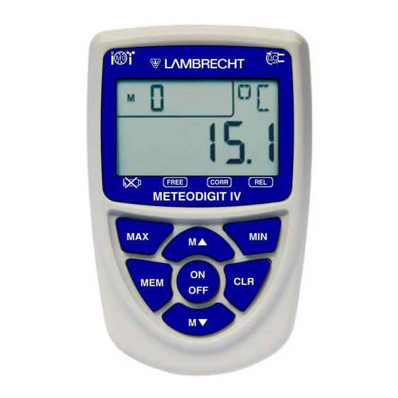 PCE Instruments METEODIGIT IV Bedienungsanleitung