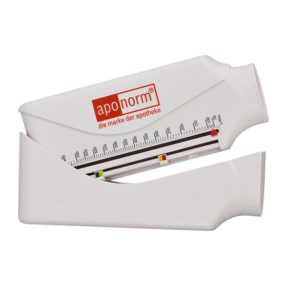 aponorm Peak Flow Meter Bedienungsanleitung