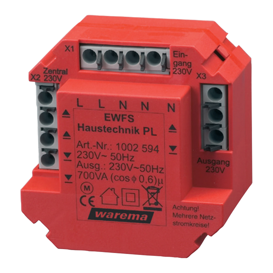 WAREMA EWFS Haustechnik PL Bedienungs- Und Installationsanleitung