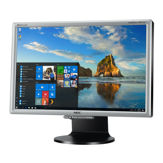 NEC MultiSync 20WGX2 Bedienerhandbuch