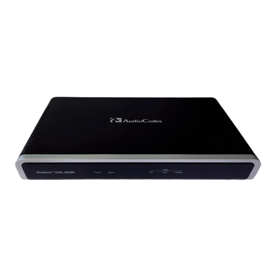 Ecotel AudioCodes Mediant 500L MSBR Installationsanleitung