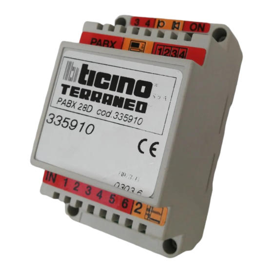 Bticino Terraneo 335910 Gebrauchsanweisungen