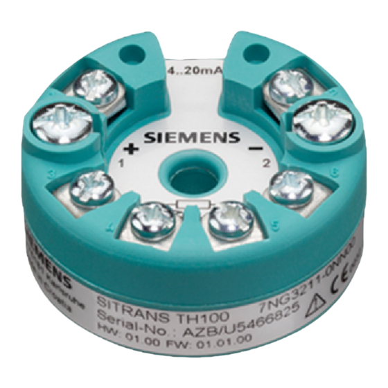 Siemens SITRANS TH100 Betriebsanleitung