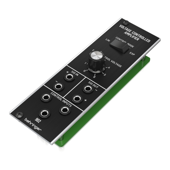 Behringer 902 VOLTAGE CONTROLLED AMPLIFIER Schnellstartanleitung