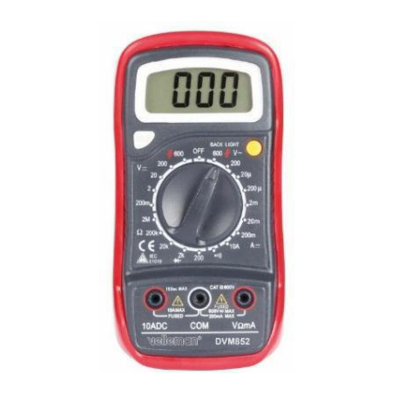 Velleman DVM852 Bedienungsanleitung