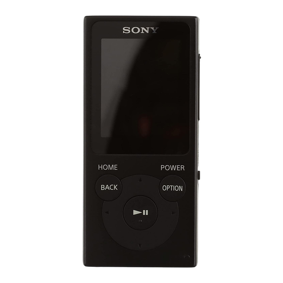 Sony NW-E394 Bedienungsanleitung