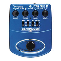 Behringer V-TONE GUITAR GDI21 Bedienungselemente