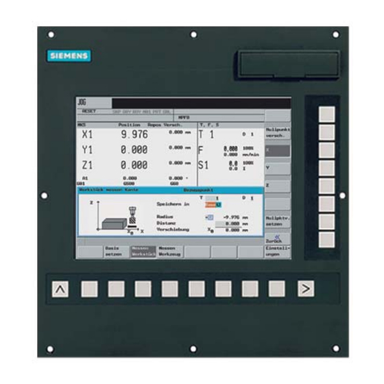 Siemens SINUMERIK 802D sl pro Bedienungsanleitung