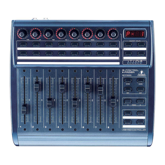 Behringer b-control fader bcf2000 Bedienungsanleitung