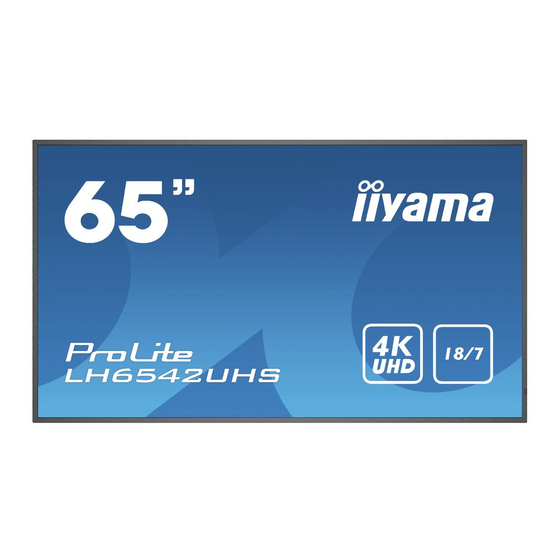 iiyama PROLITE LH6542UHS Bedienungsanleitung