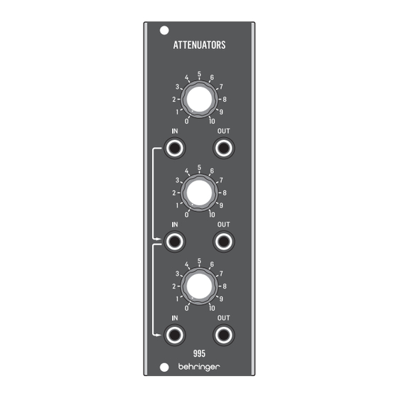 Behringer 995 ATTENUATORS Schnellstartführer