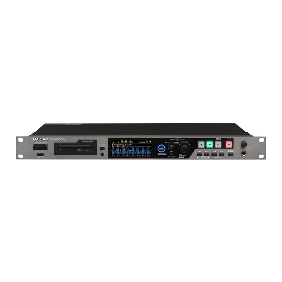Tascam DA-6400 Ergänzung Zum Benutzerhandbuch
