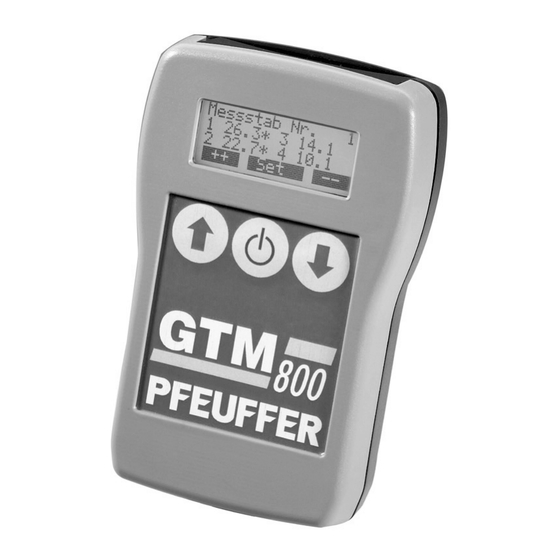 Pfeuffer GTM 800 Installation Und Betriebsanleitung