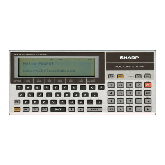 Sharp PC-1600 Bedienungsanleitung