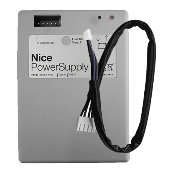 Nice PS124 Anweisungen Und Hinweise Für Den Installateur