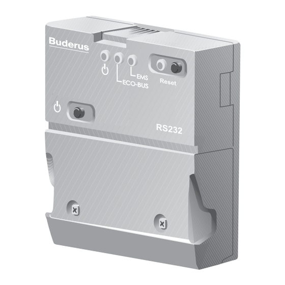 Buderus RS232 Installations- Und Bedienungsanleitung