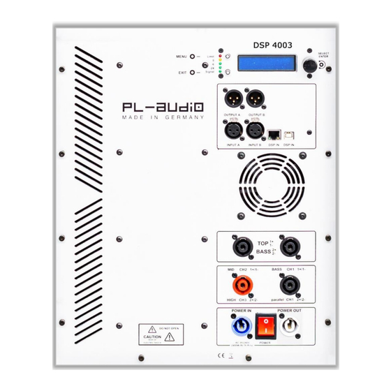PL-AUDIO 4003 DSP Handbuch