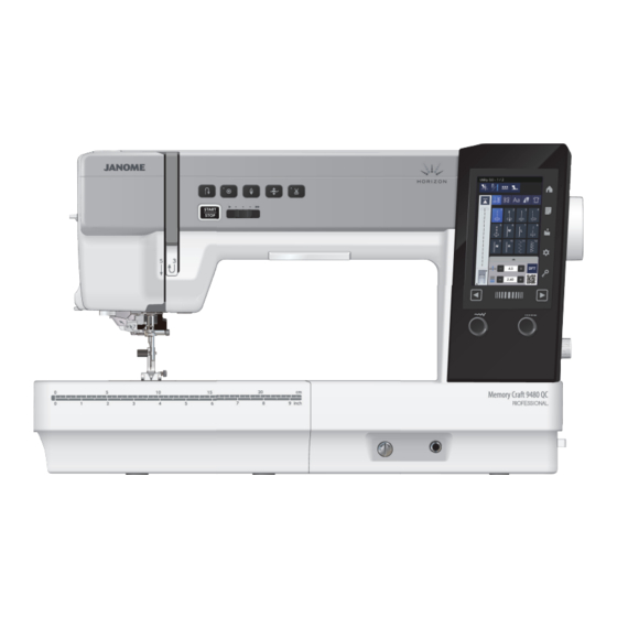 Janome HORIZON Memory Craft 9480 QC PROFESSIONAL Bedienungsanleitung