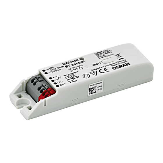 OSRAM DALIeco BT control Sicherheits- Und Montagehinweise
