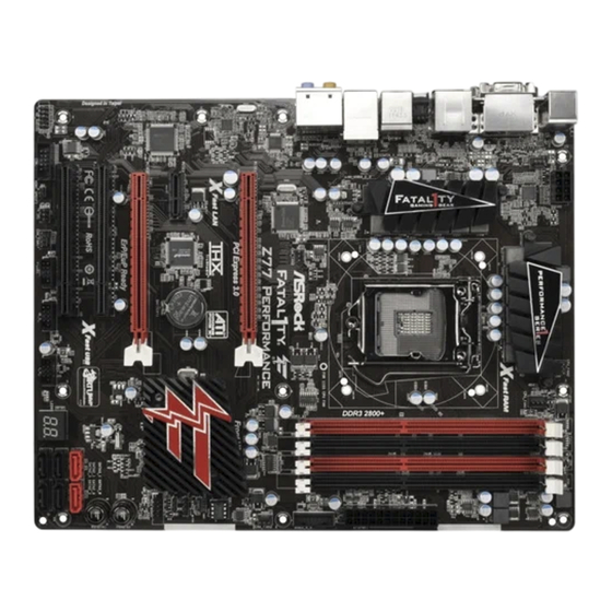 ASROCK Fatal1ty Z77 Performance serie Handbuch