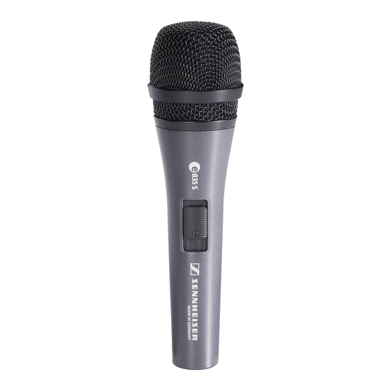 Sennheiser e 835 Bedienungsanleitung