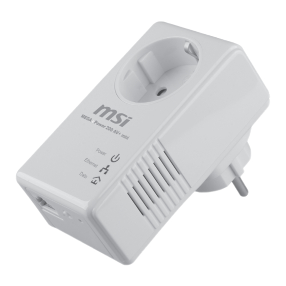 MSI HomePlug ePower 200AV+ Schnellinstallationsanleitung