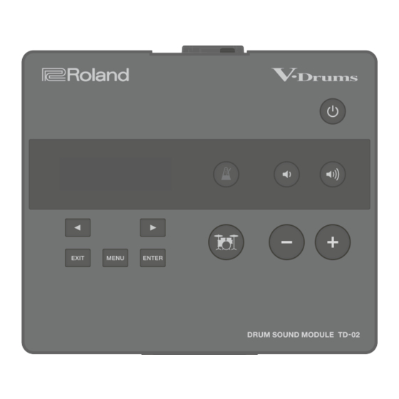 Roland V-Drums TD-02 Bedienungsanleitung