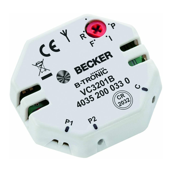 Becker B-Tronic VarioControl VC3201B Montage- Und Betriebsanleitung