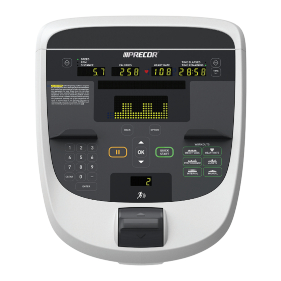 Precor P30-Konsole Betrieb Und Instandhaltung