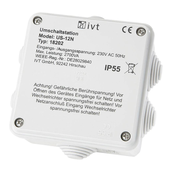 IVT US-12N Gebrauchsanweisung