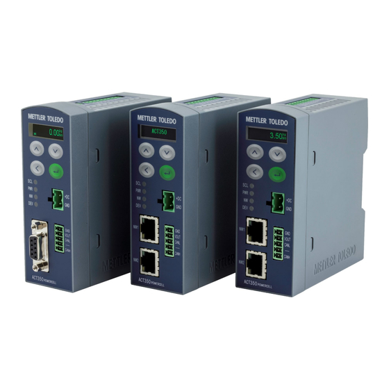 Mettler Toledo ACT350POWERCELL Kurzanleitung
