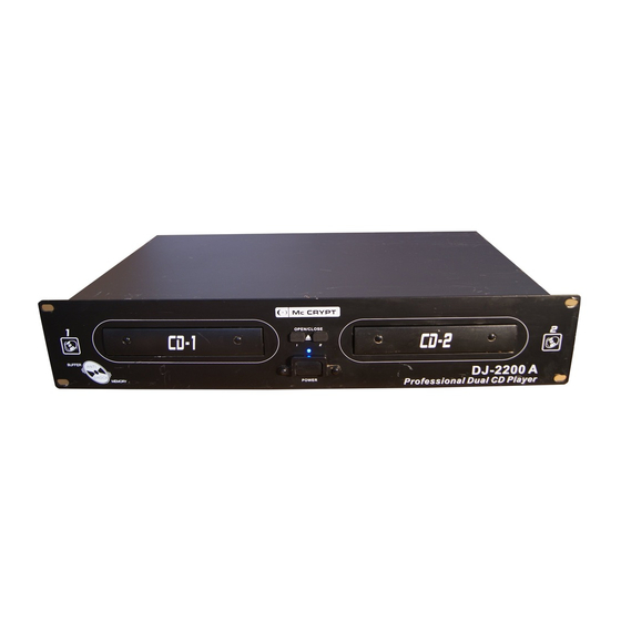 MC Crypt DJ-2200 Bedienungsanleitung