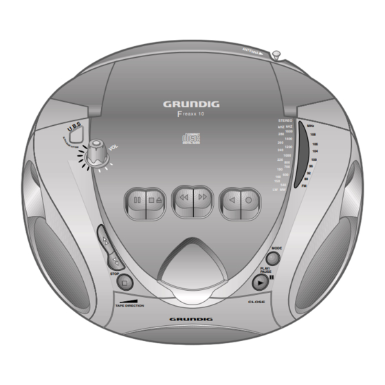 Grundig FREAXX 10 RRCD 4303 Bedienungsanleitung