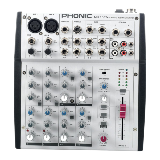 Phonic MU502 Bedienungsanleitung