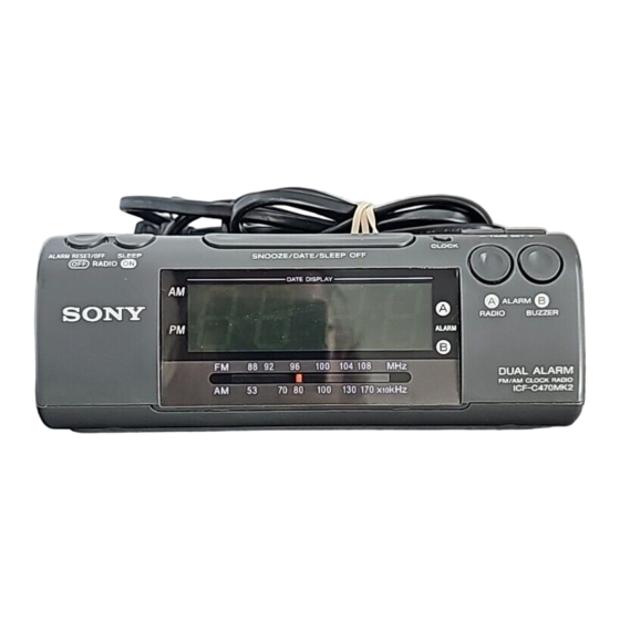 Sony DREAM MACHINE ICF-C470 Handbücher