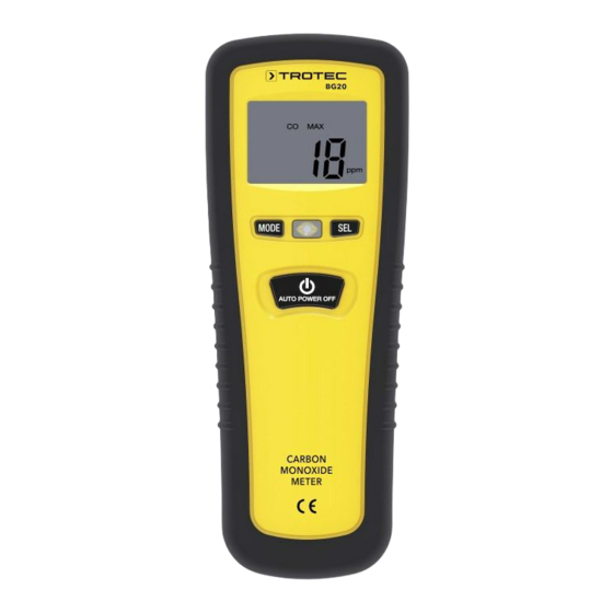 Trotec BG20 Bedienungsanleitung