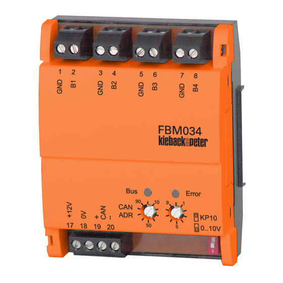 Kieback&Peter FBM034 Produktbeschreibung