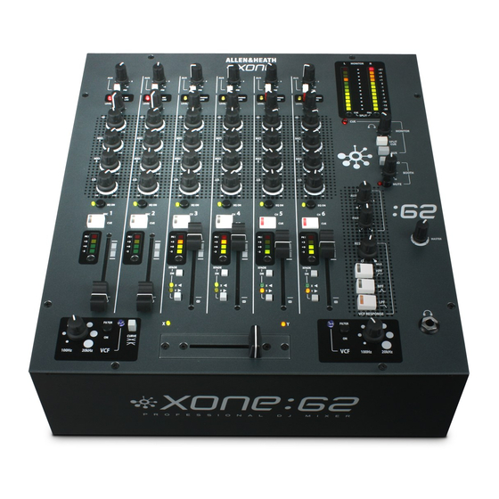 INPUT3に難ありALLEN＆HEATH XONE:62【箱・取説付】 （Allen