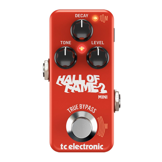 TC Electronic Hall of fame 2 mini reverb Schnellstartanleitung