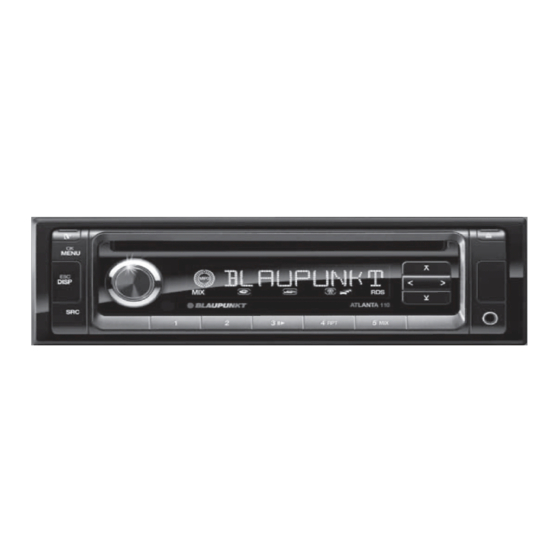 Blaupunkt Atlanta 110 Bedienungs- Und Einbauanleitung