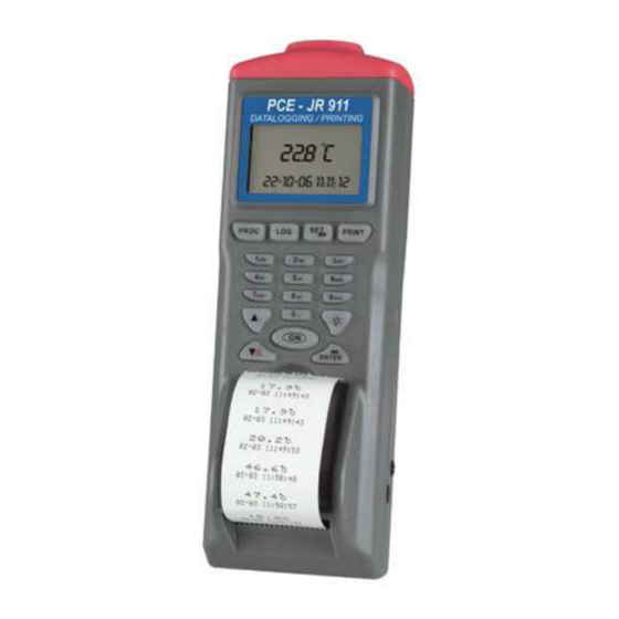 PCE Instruments JR 911 Bedienunganleitung
