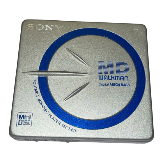 Sony Walkman MZ-E60 Bedienungsanleitung